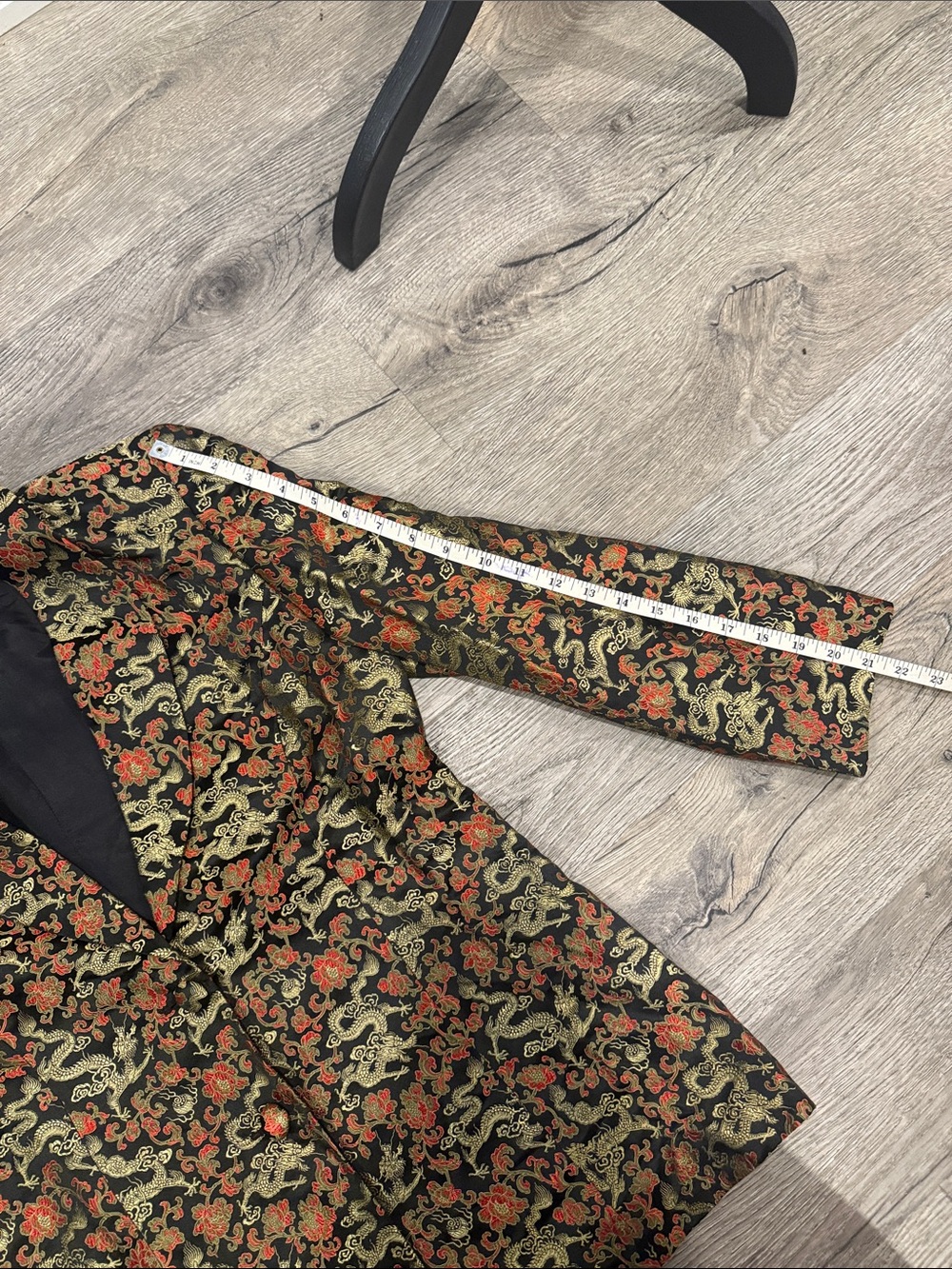 Women's Metallic Brocade Blazer in Gold & Black - Picture 12 of 12